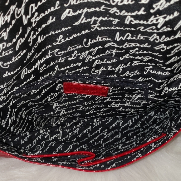 Red Patten Leather Croc Clutch Handbag - Picture 6 of 6